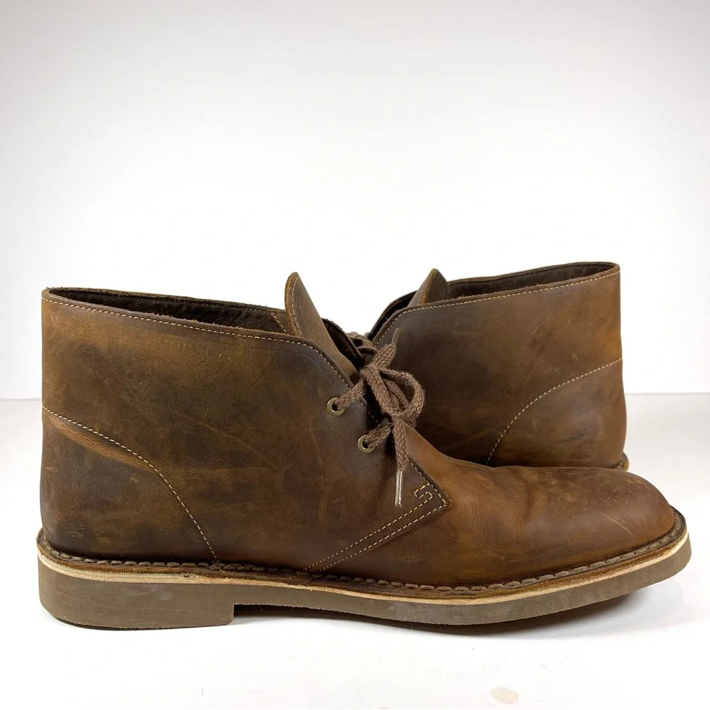 Clark’s‎ Men’s Bushacre 3 Brown Beeswax Leather Chukka Boots Size 11W
